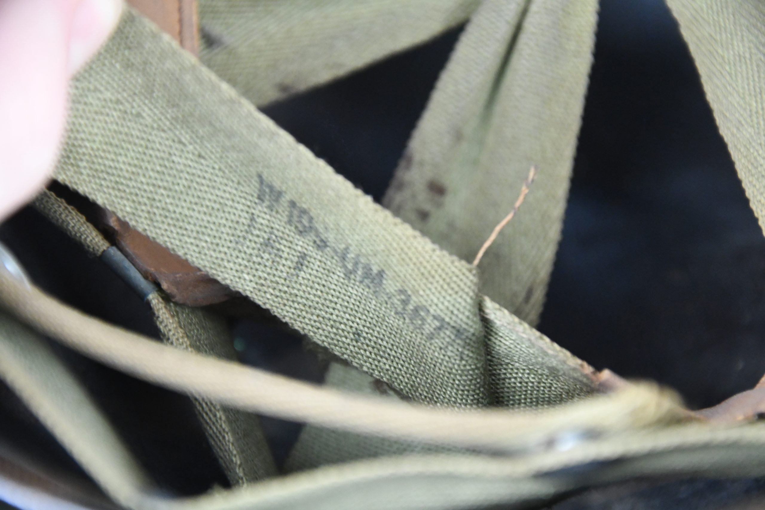 US WW2 M1 front seam fixed bale steel helmet with liner by Westinghouse — image 11