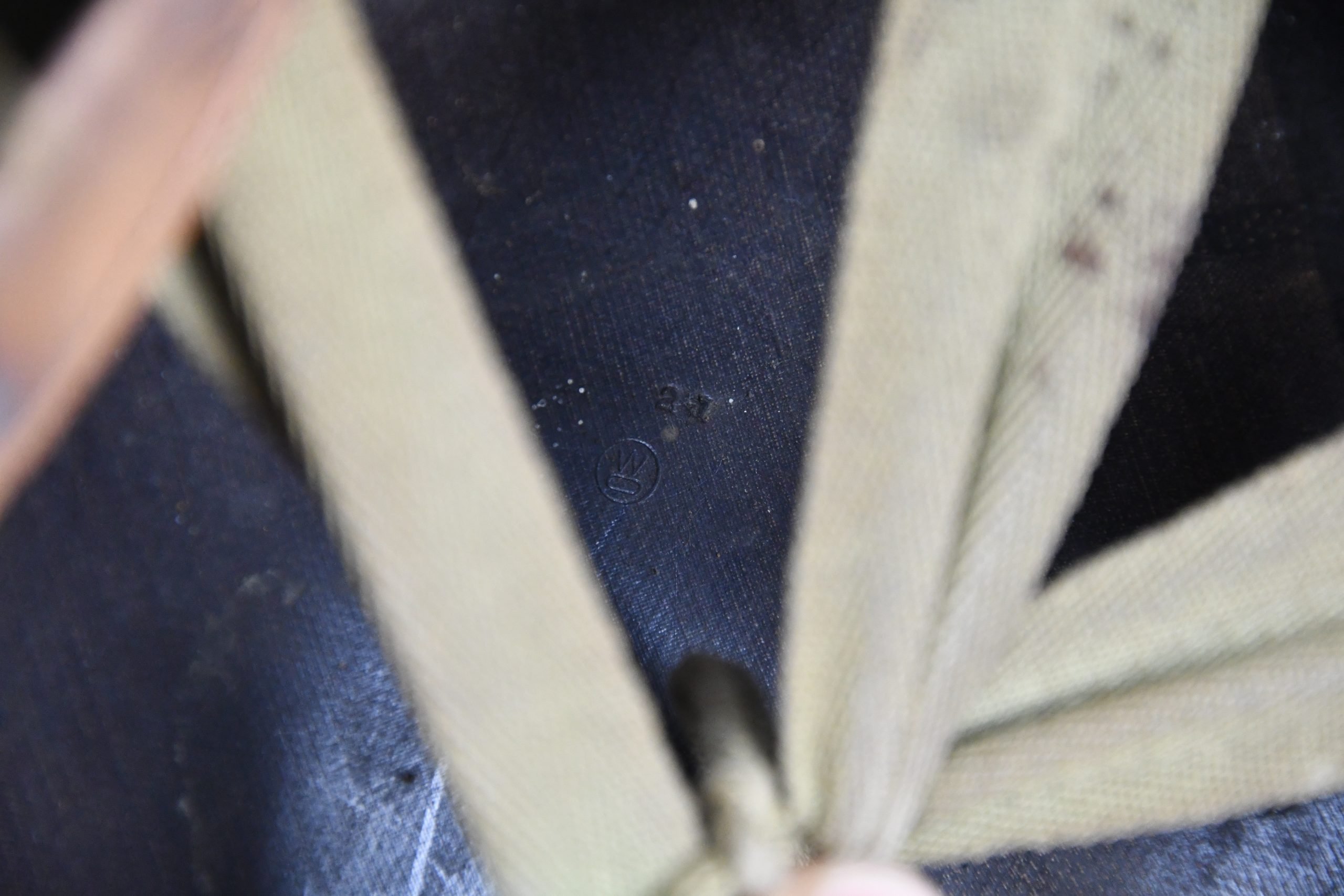 US WW2 M1 front seam fixed bale steel helmet with liner by Westinghouse — image 19