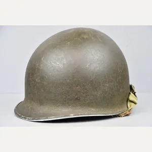 US WW2 M1 front seam fixed bale steel helmet with …