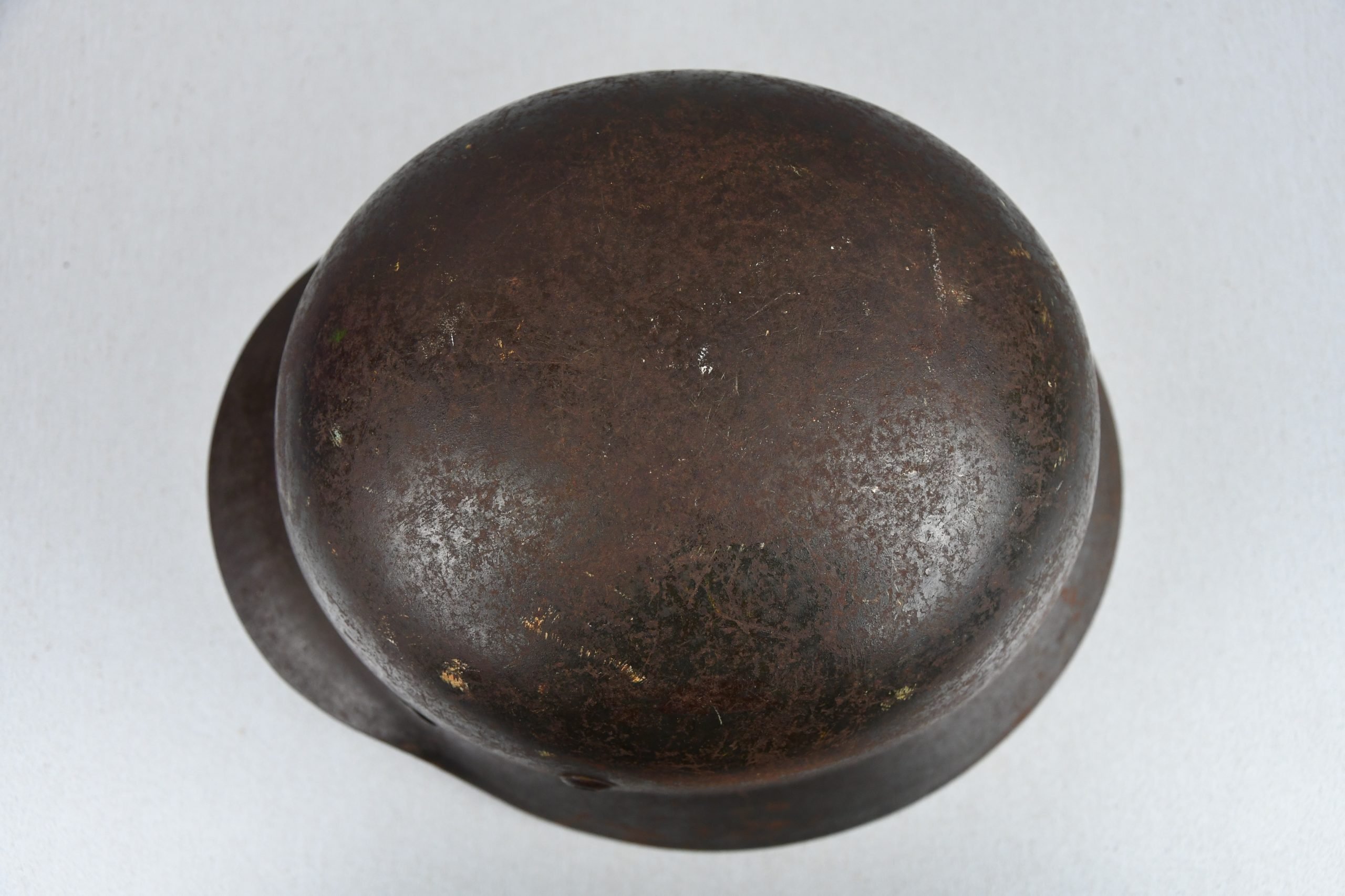 Early M35 Luftwaffe double decal steel helmet with droop tail eagle Q62 named — image 6