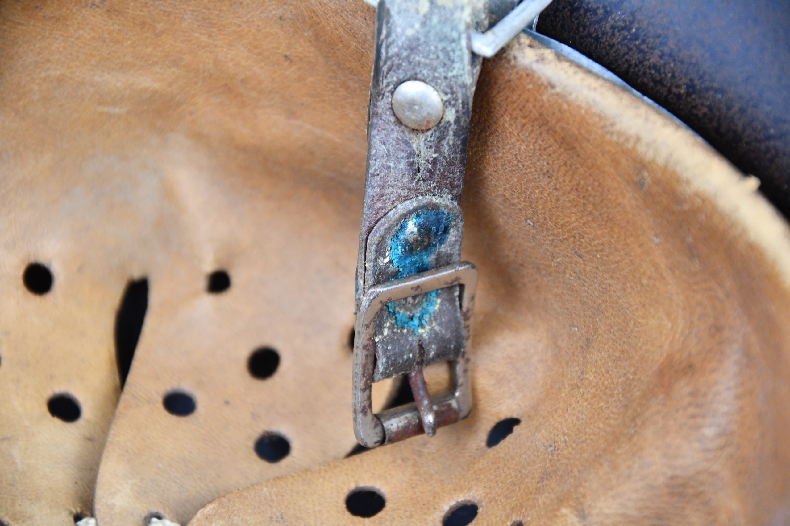 RARE M40 Polizei double decal 'beaded' steel helmet EF68 — image 10