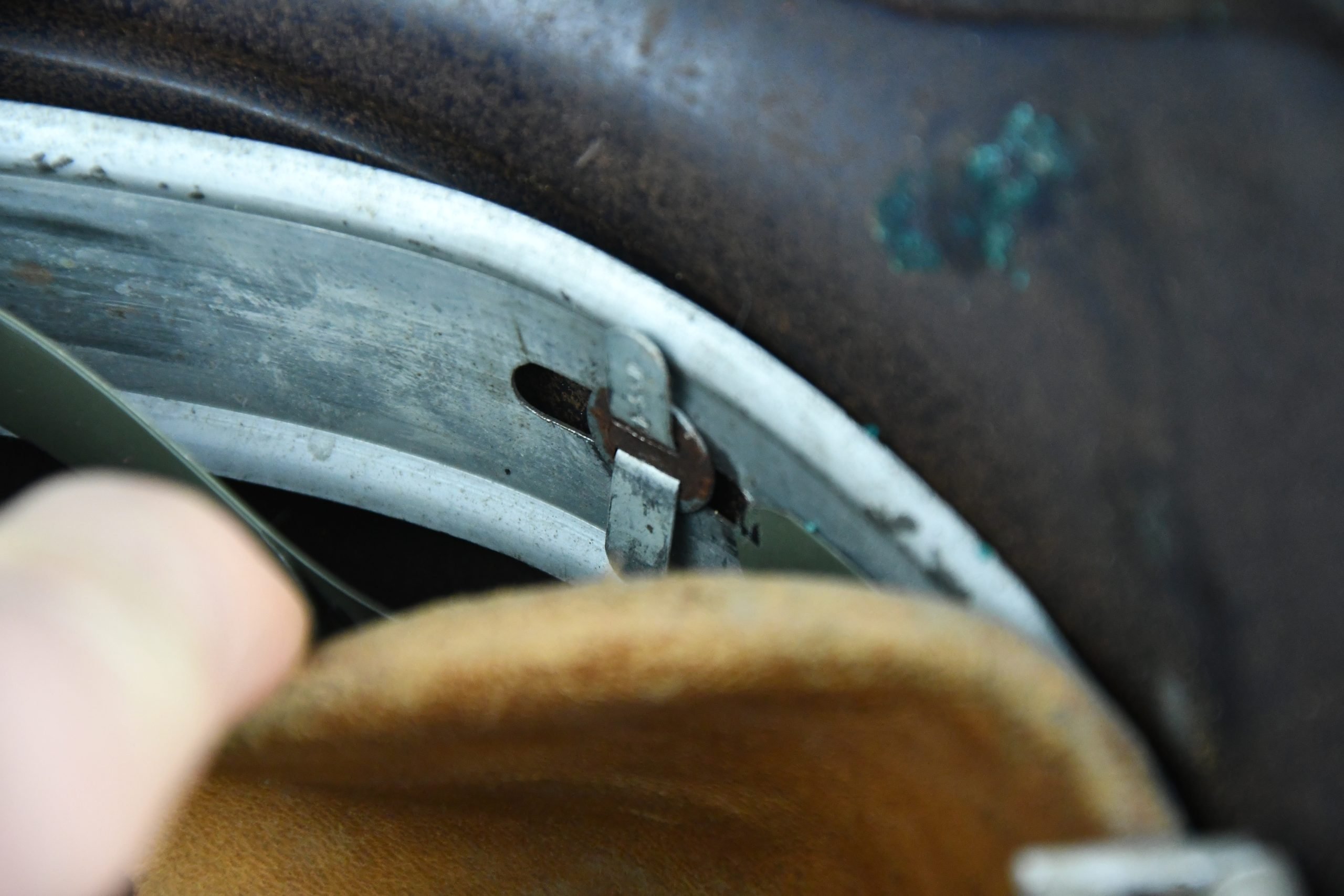 RARE M40 Polizei double decal 'beaded' steel helmet EF68 — image 14