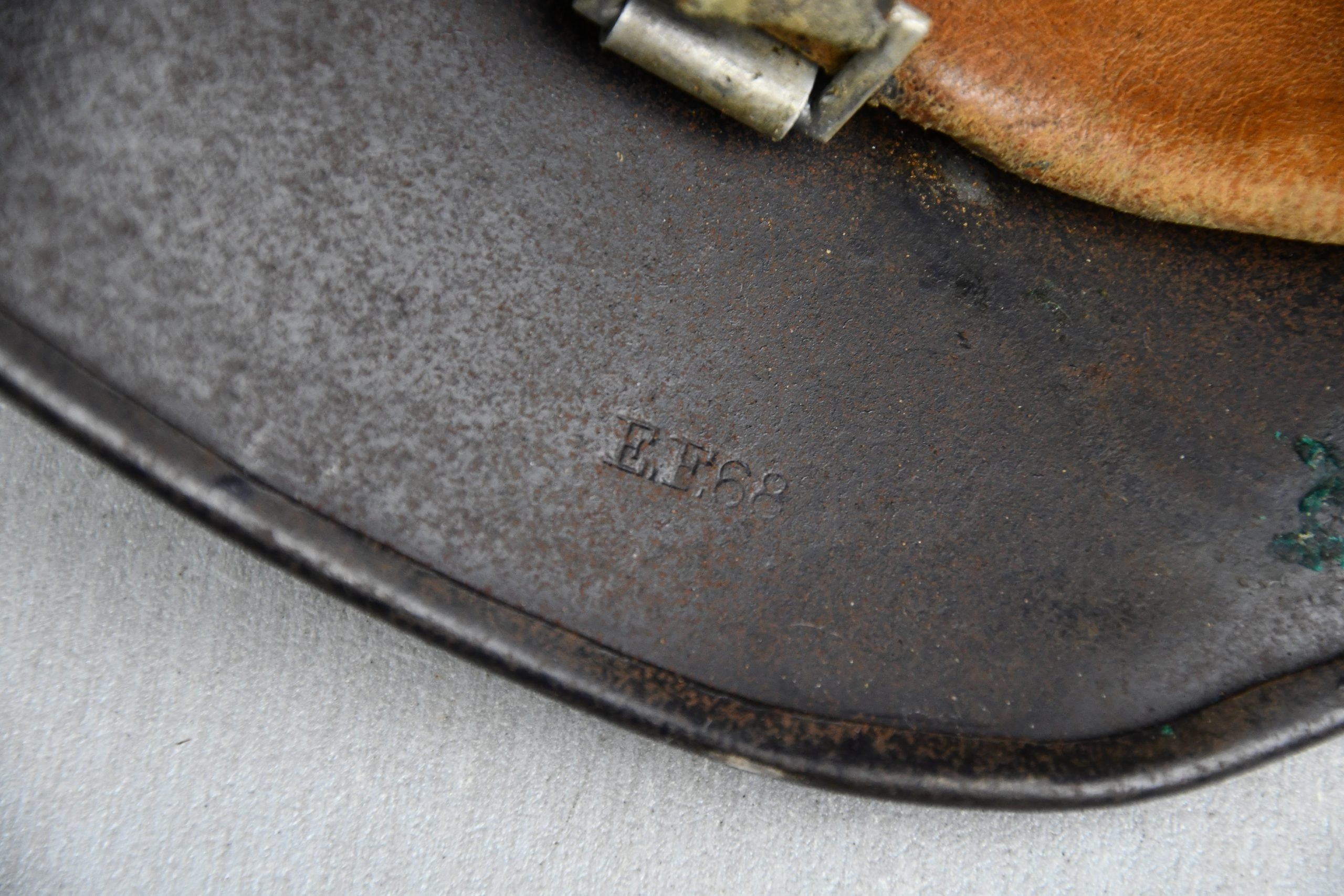 RARE M40 Polizei double decal 'beaded' steel helmet EF68 — image 16