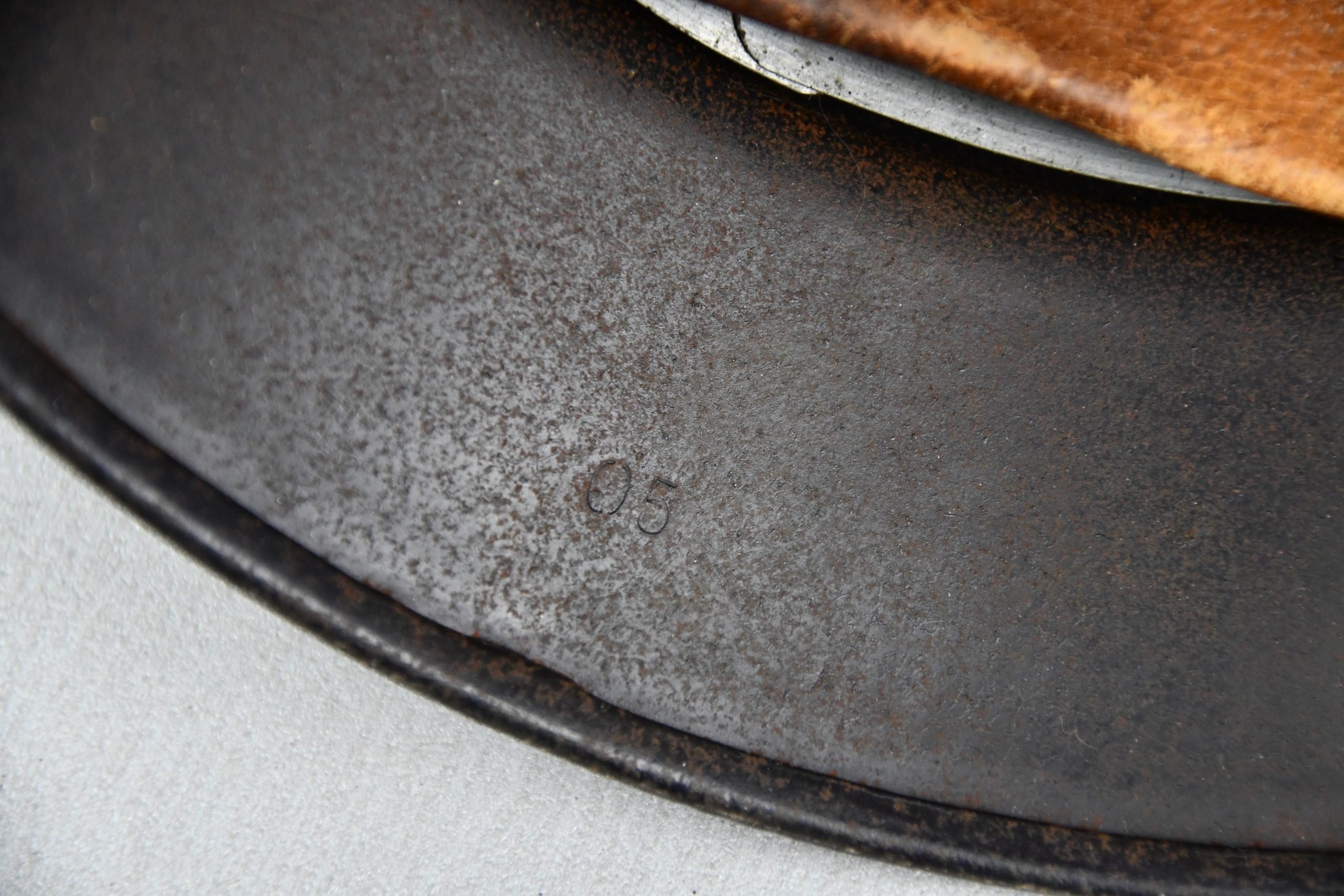 RARE M40 Polizei double decal 'beaded' steel helmet EF68 — image 17