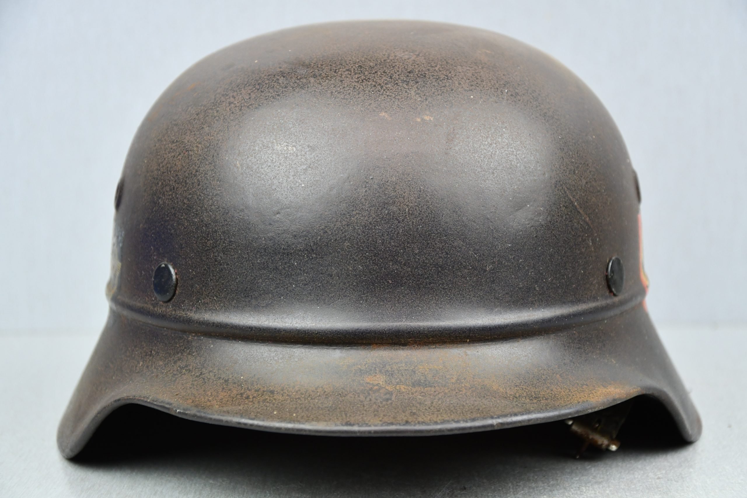 RARE M40 Polizei double decal 'beaded' steel helmet EF68 — image 3