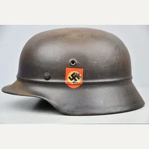 RARE M40 Polizei double decal 'beaded' steel helmet EF68