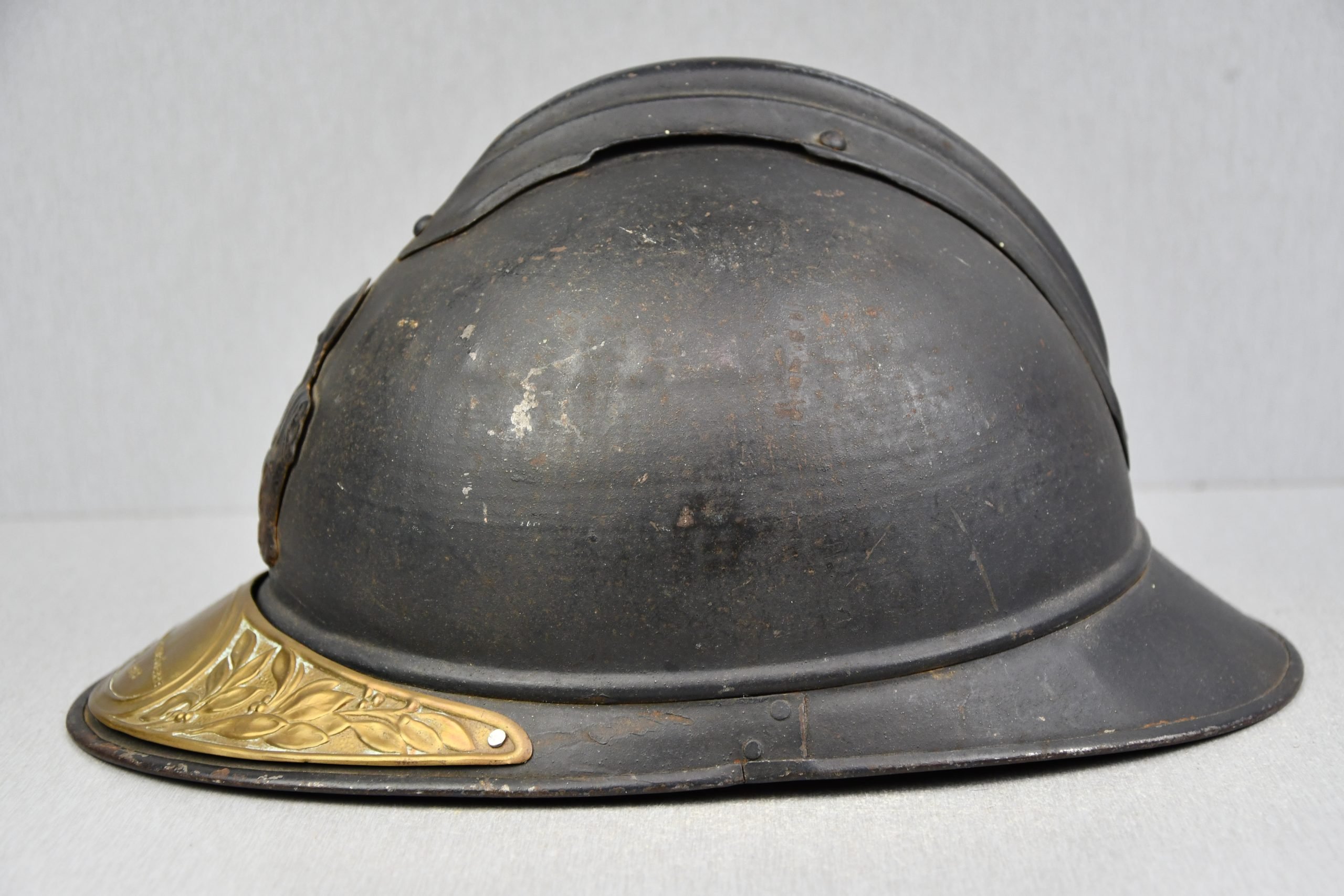WW1 M15 French 'Genie' Adrian helmet with veteran plate — image 6