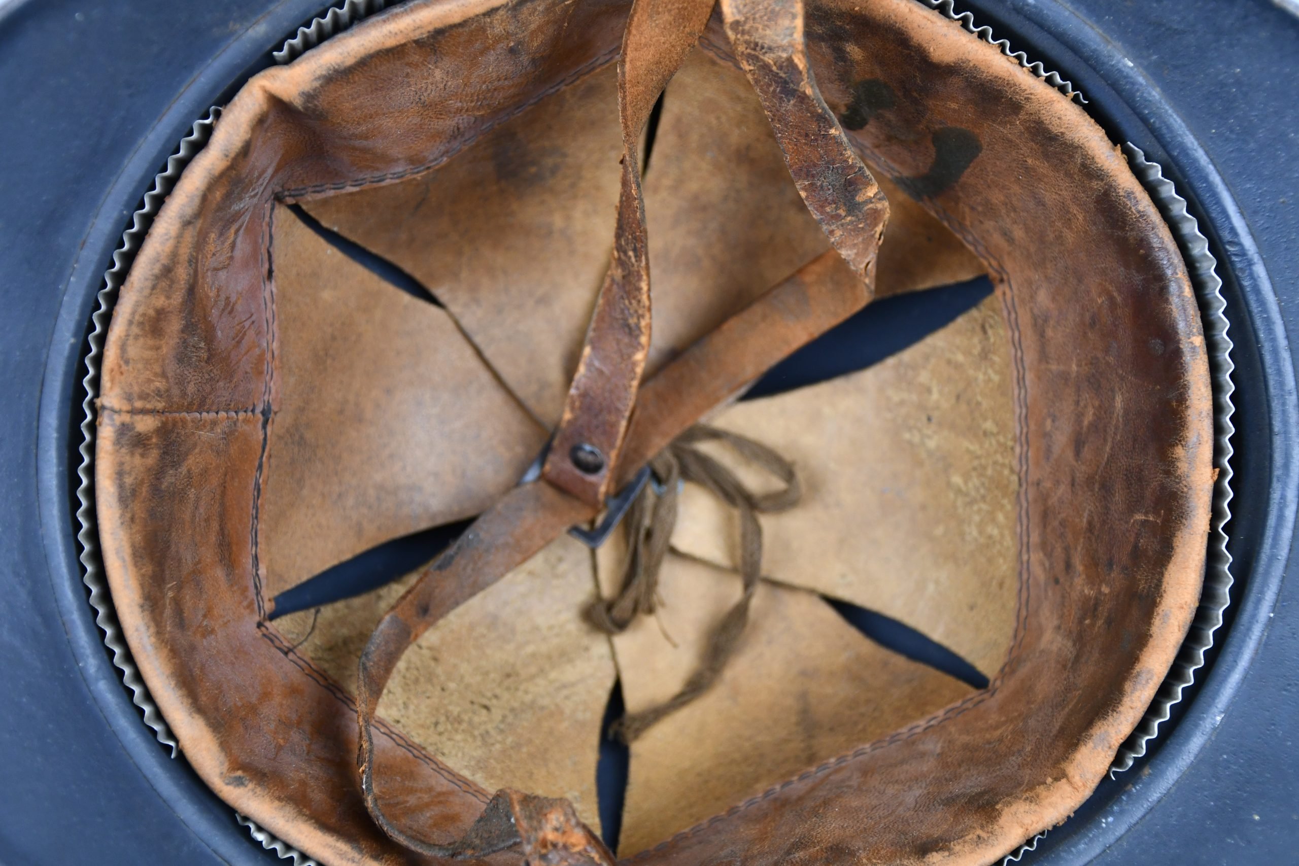 WW1 M15 French 'Genie' Adrian helmet with veteran plate — image 9