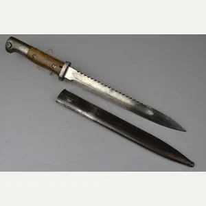German WW1 M1884/98 bayonet with sawteeth by Gebr. Heller
