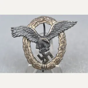Silver Luftwaffe pilot badge by BSW