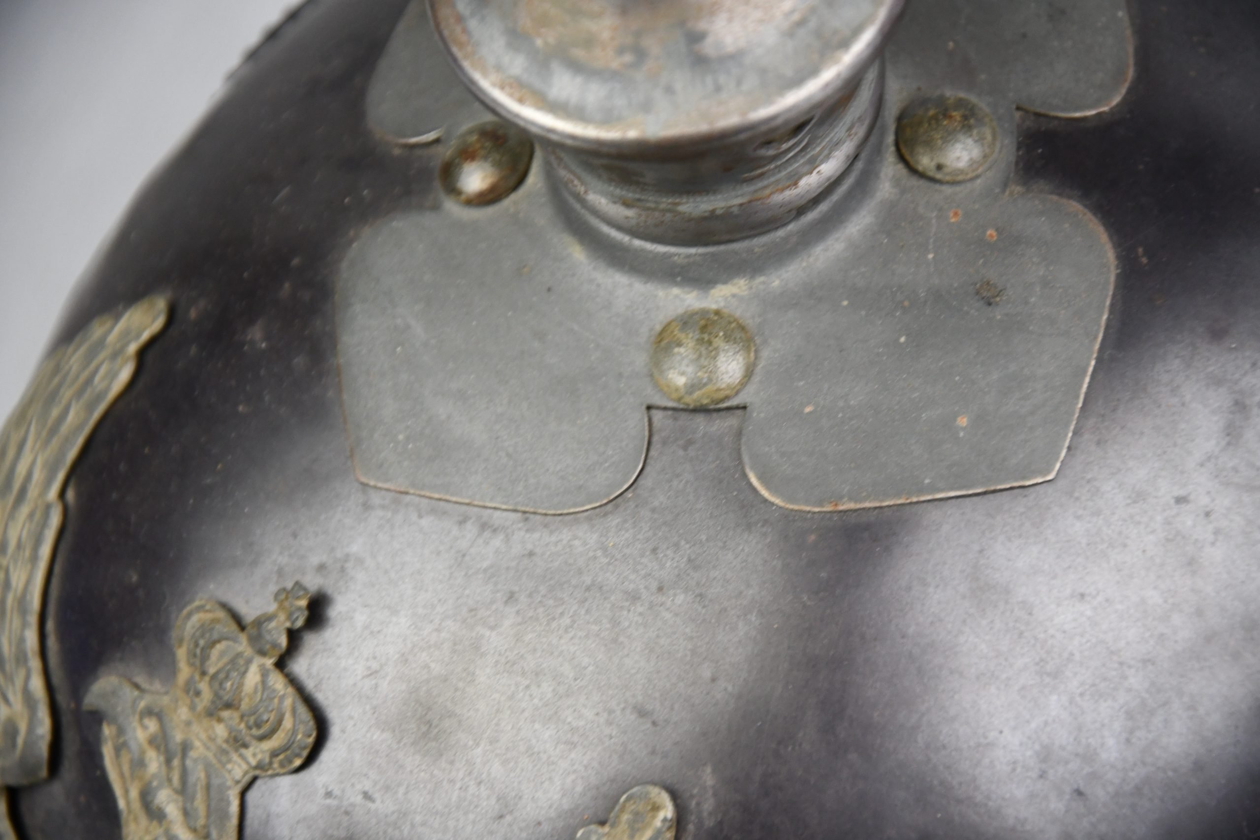 WW1 German Prussian 1915 'Jäger Zu Pferde' enlisted steel spike helmet — image 13