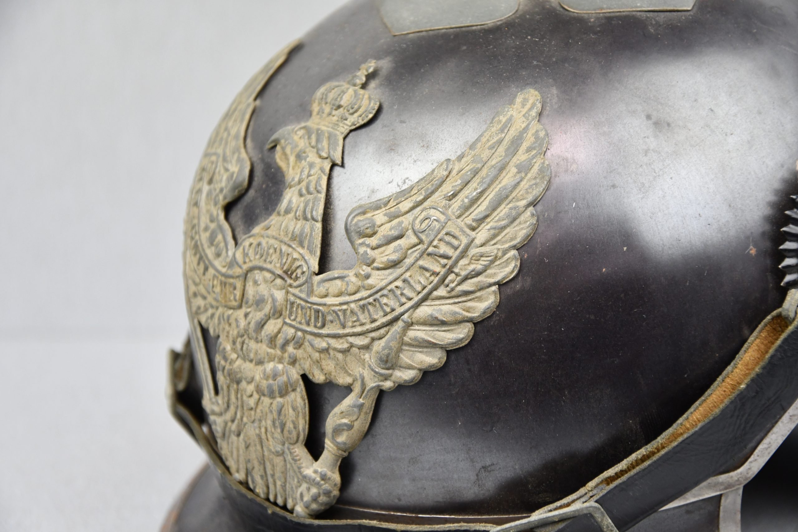 WW1 German Prussian 1915 'Jäger Zu Pferde' enlisted steel spike helmet — image 3