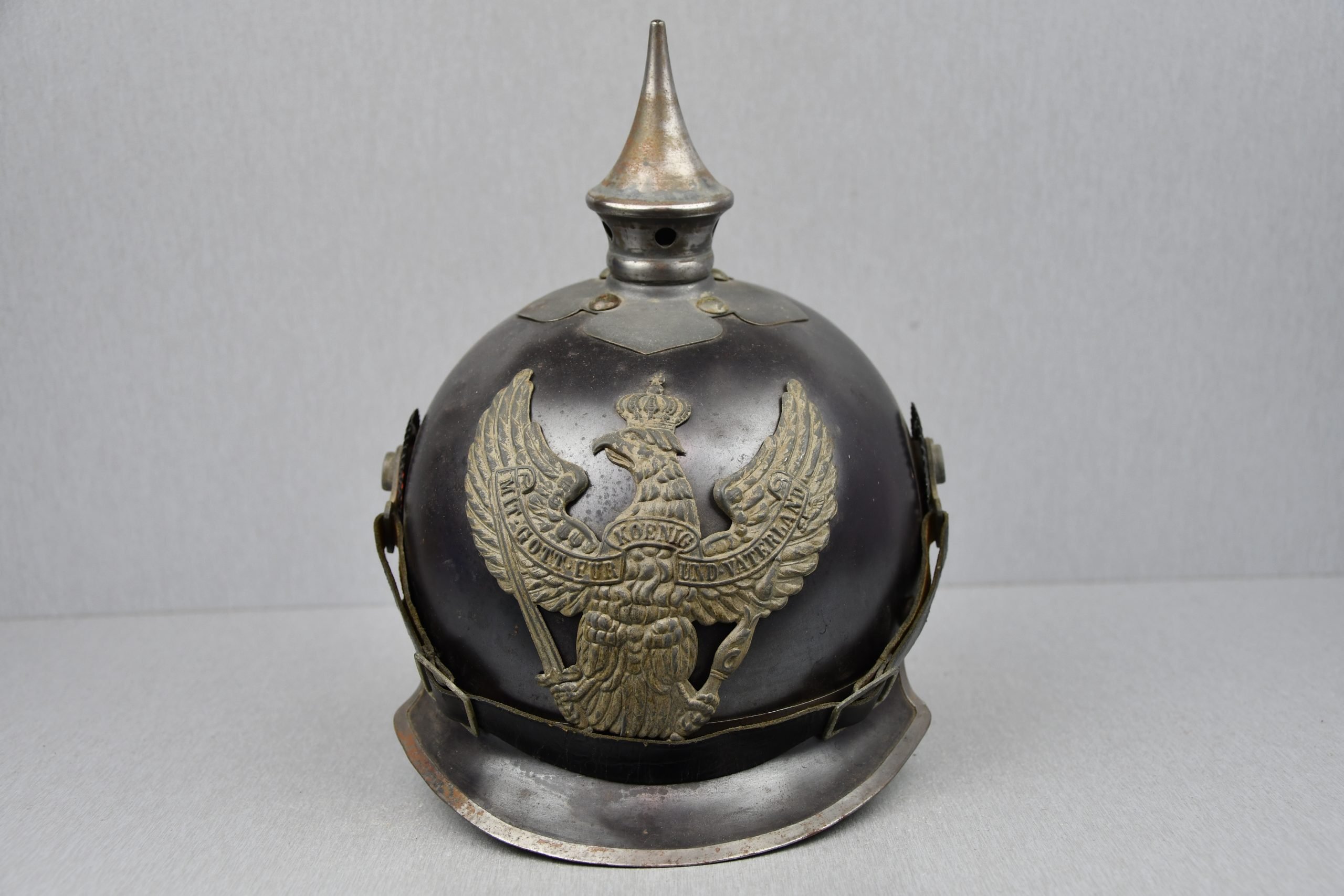 WW1 German Prussian 1915 'Jäger Zu Pferde' enlisted steel spike helmet — image 4