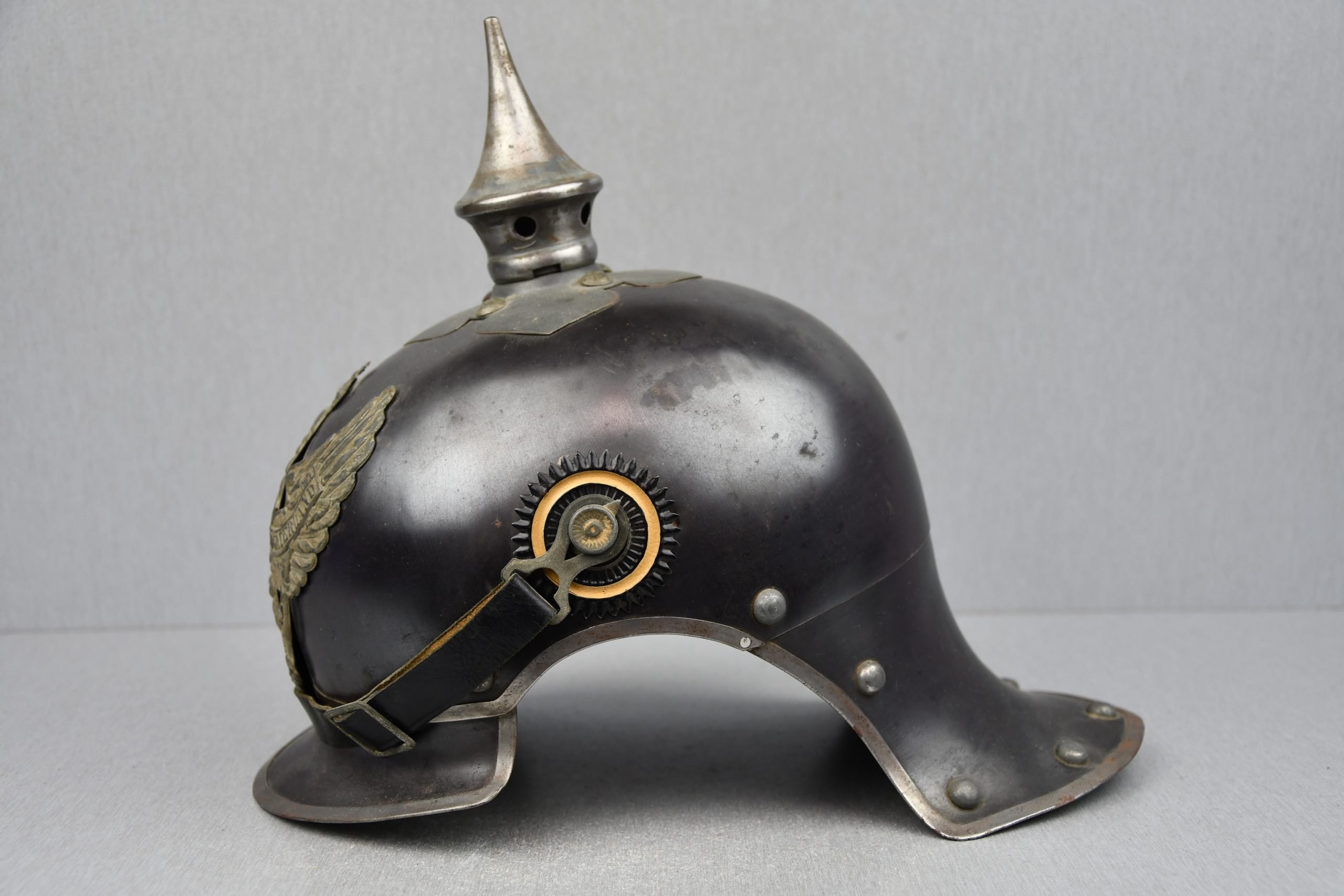 WW1 German Prussian 1915 'Jäger Zu Pferde' enlisted steel spike helmet — image 5