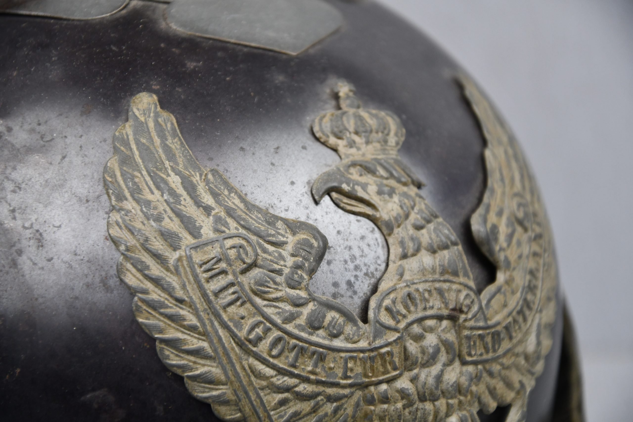 WW1 German Prussian 1915 'Jäger Zu Pferde' enlisted steel spike helmet — image 9