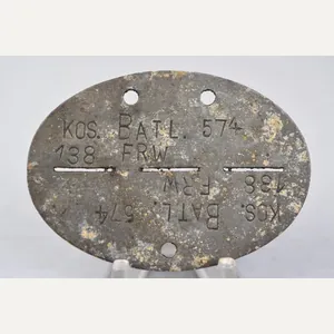 Army (Heer) volunteer dog-tag 'Erkennungsmarke'Kosakken-Bataillon 574