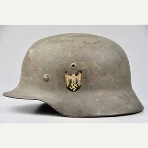 M35 army (Heer) ex-double decal 'overpaint' steel helmet NS68
