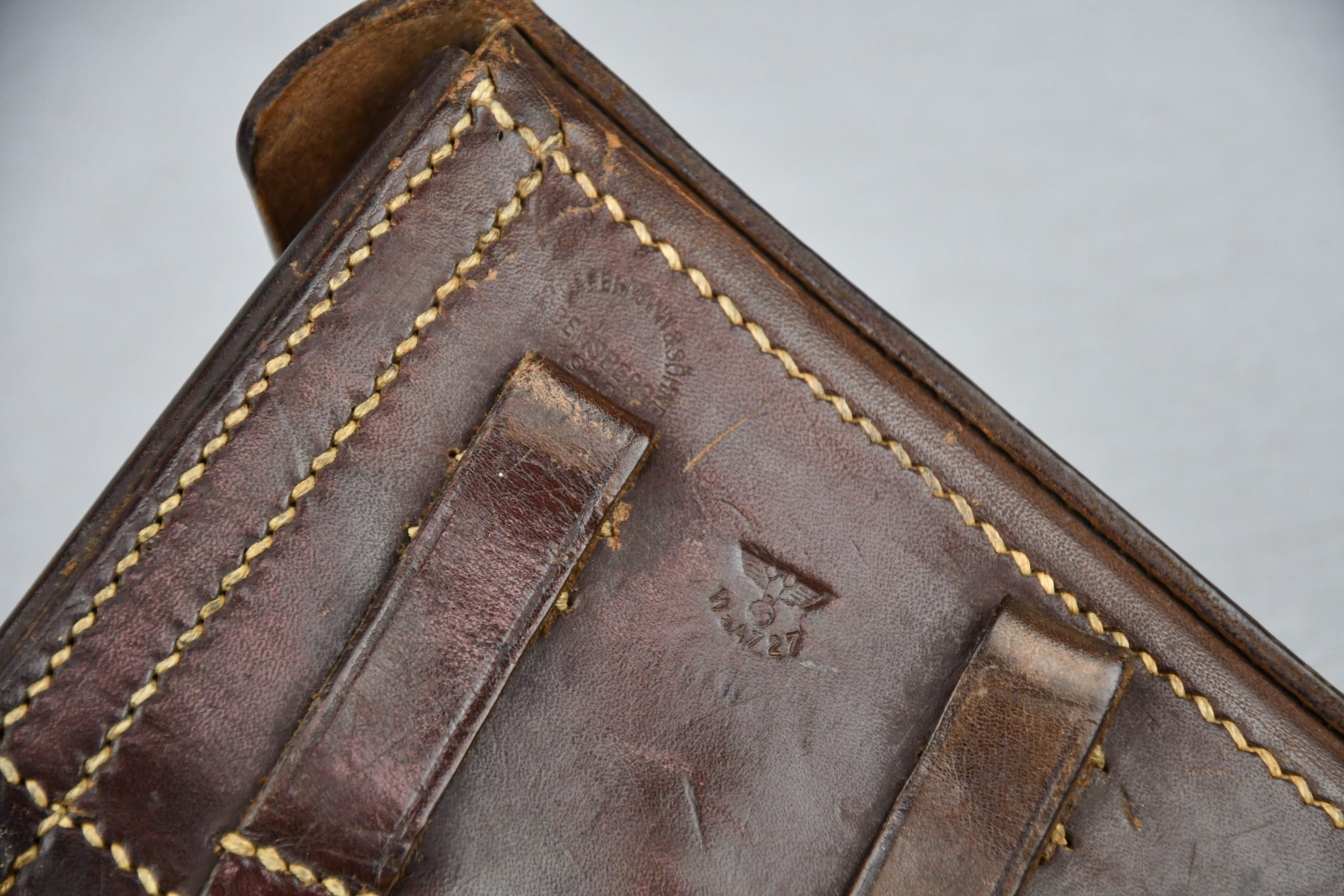 Wehrmacht brown leather P.08 'Luger' hard shell pistol holster by Fr. Offermann & Söhne 1940 — image 6