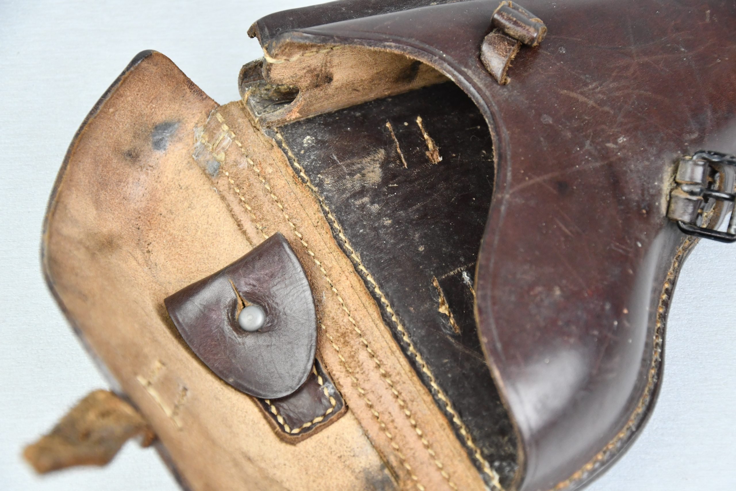 Wehrmacht brown leather P.08 'Luger' hard shell pistol holster by Fr. Offermann & Söhne 1940 — image 9
