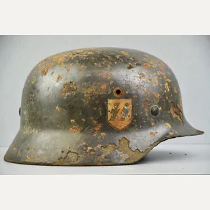 M35 Waffen-SS ex-double decal steel helmet Q66