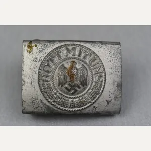 RARE army (Heer) steel buckle in silver by Overhoff & …