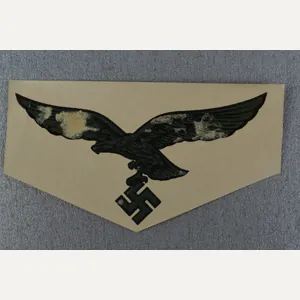 RARE Late-war unapplied 'green' Luftwaffe helmet decal