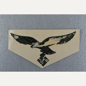 RARE Late-war unapplied 'green' Luftwaffe helmet decal