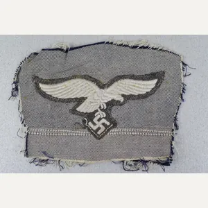 RARE Luftwaffe cut-off breast eagle from blue summer shirt