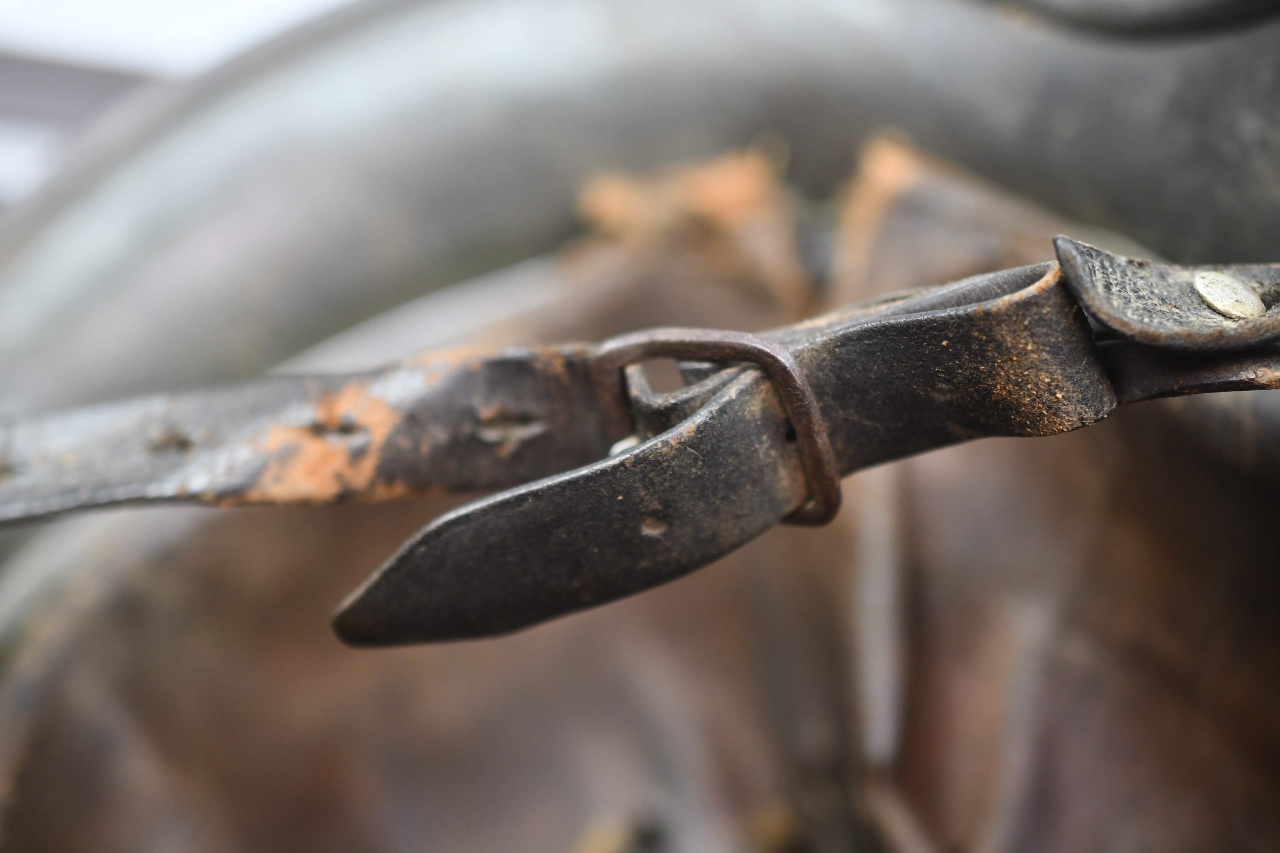 M35 Army (Heer) three tone 'Normandy' camouflage helmet EF62 bullet hit — image 19