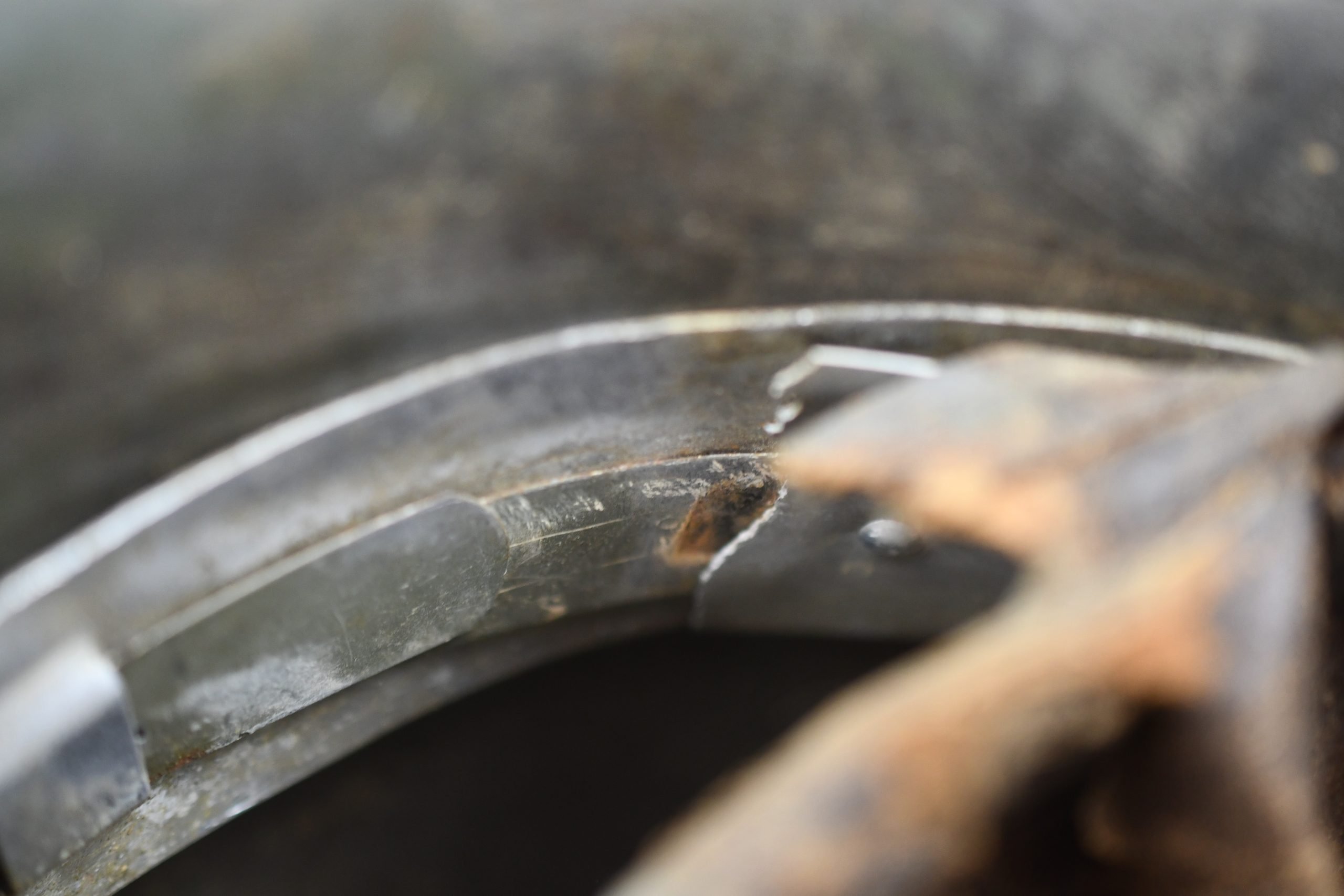 M35 Army (Heer) three tone 'Normandy' camouflage helmet EF62 bullet hit — image 21