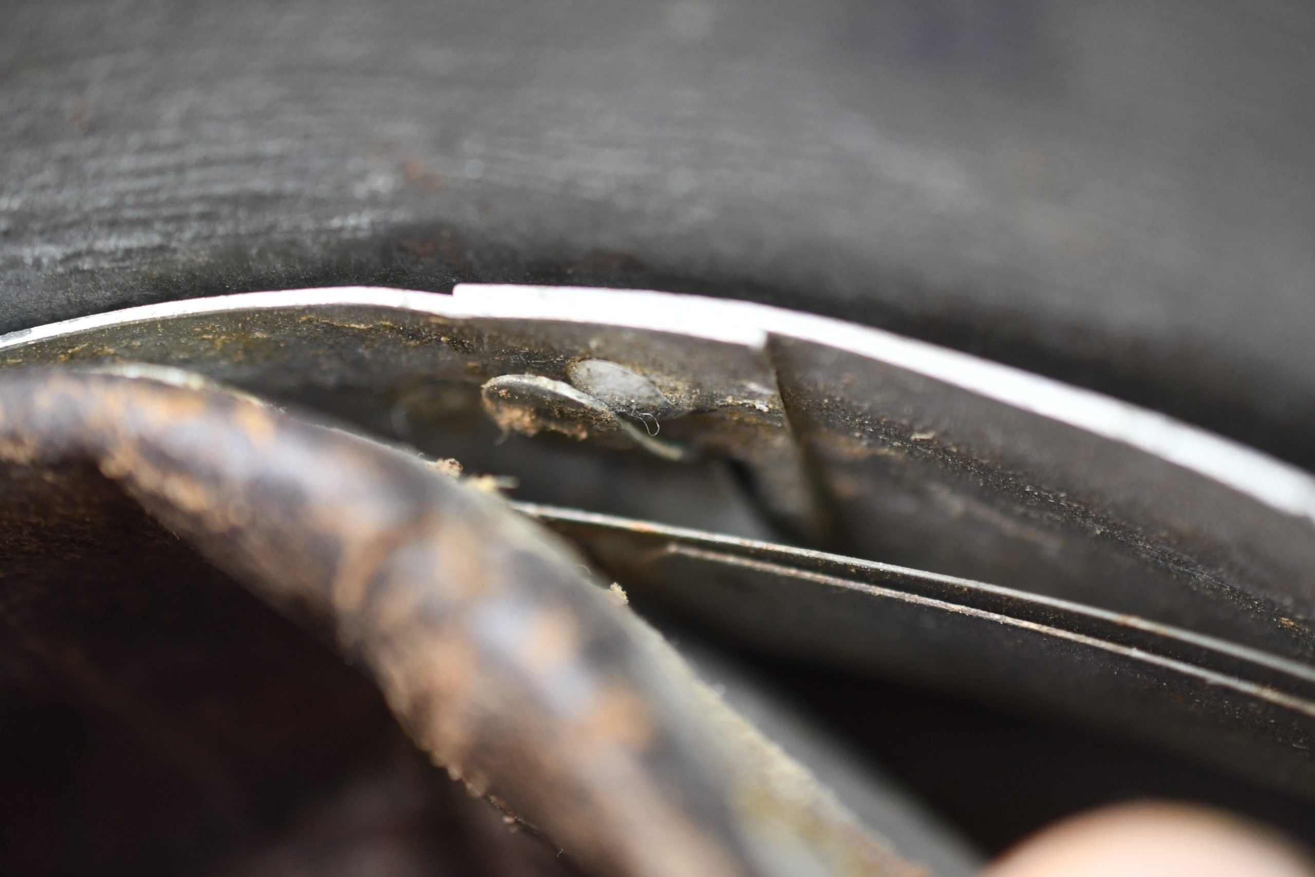 M35 Army (Heer) three tone 'Normandy' camouflage helmet EF62 bullet hit — image 23