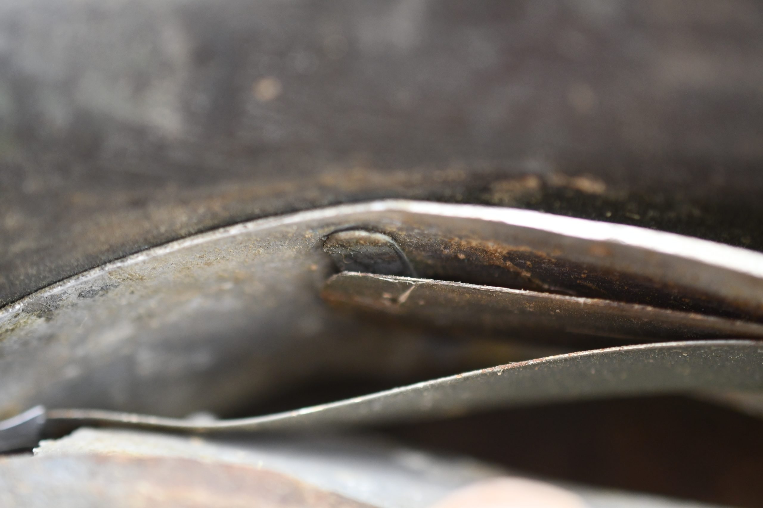 M35 Army (Heer) three tone 'Normandy' camouflage helmet EF62 bullet hit — image 24