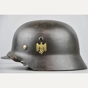 M35 army (Heer) ex-double decal 'overpaint' steel helmet ET68 1938