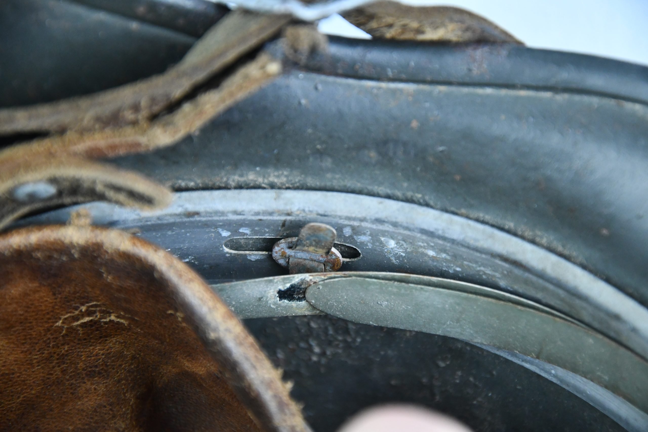M40 Waffen-SS single decal steel helmet Q64 — image 14