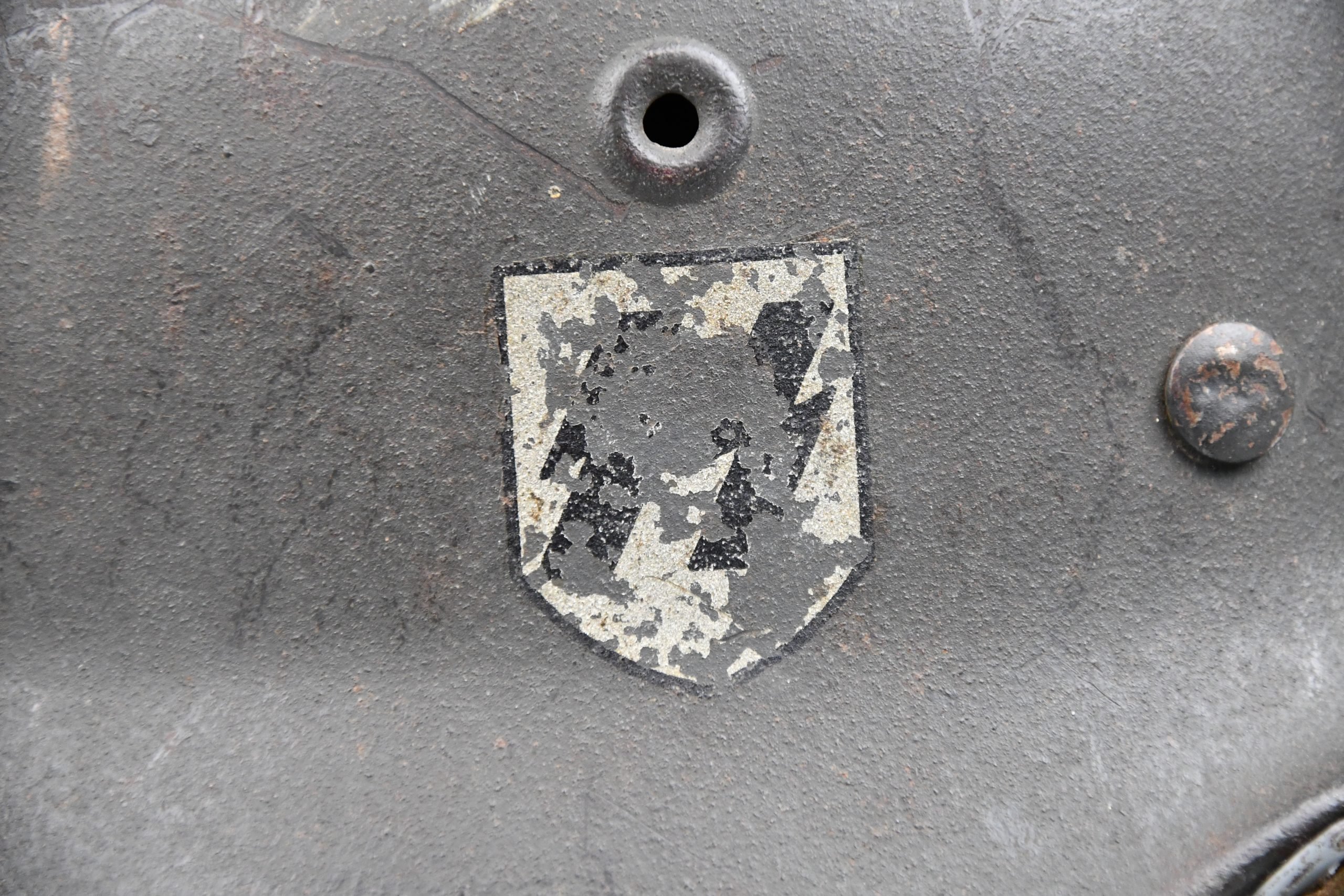 M40 Waffen-SS single decal steel helmet Q64 — image 2