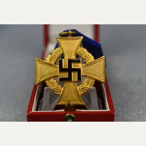 German gold 40 years faithful service medal in box by …