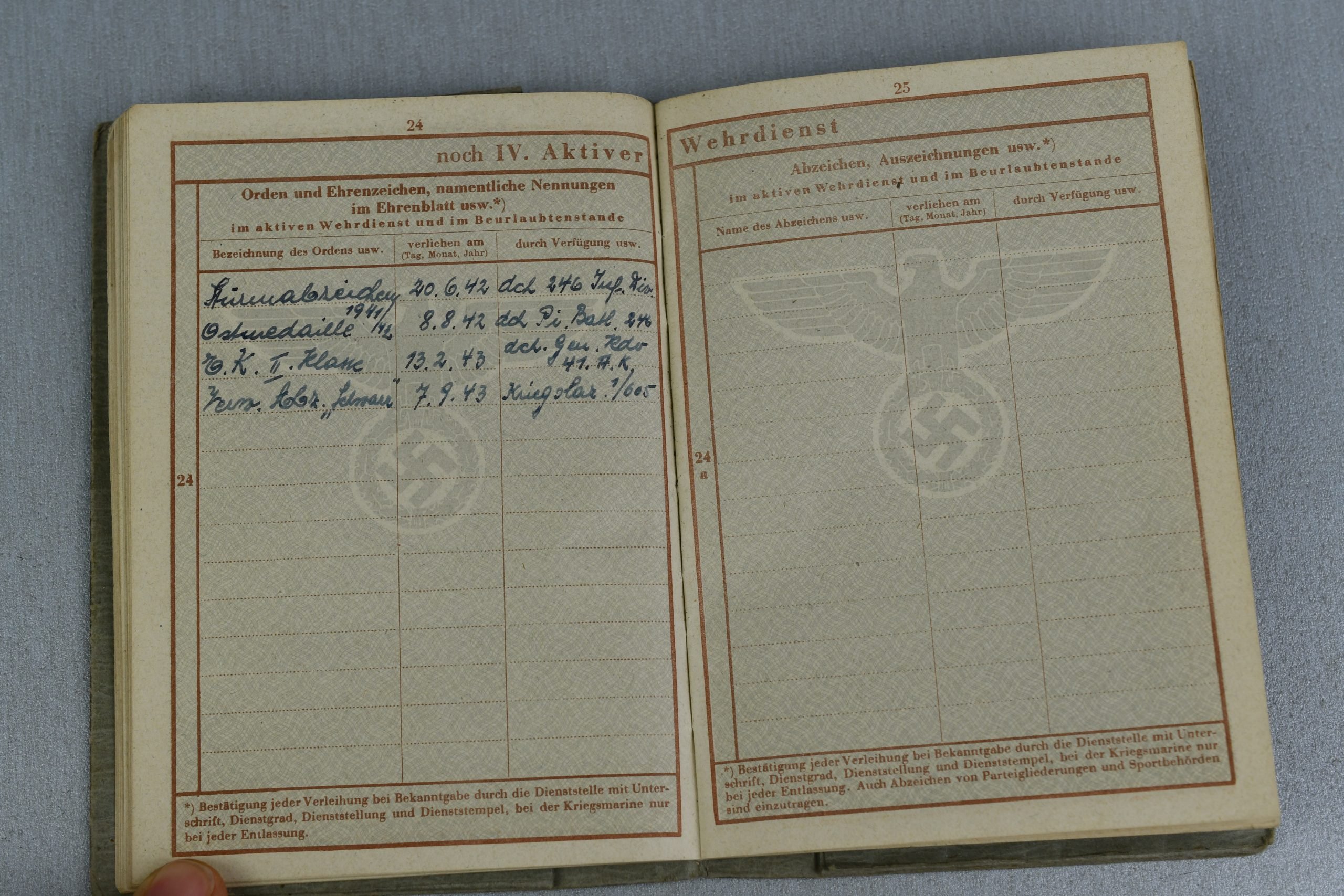 Army (Heer) Wehrpass Pionier-Kompanie with many entries and awards — image 10