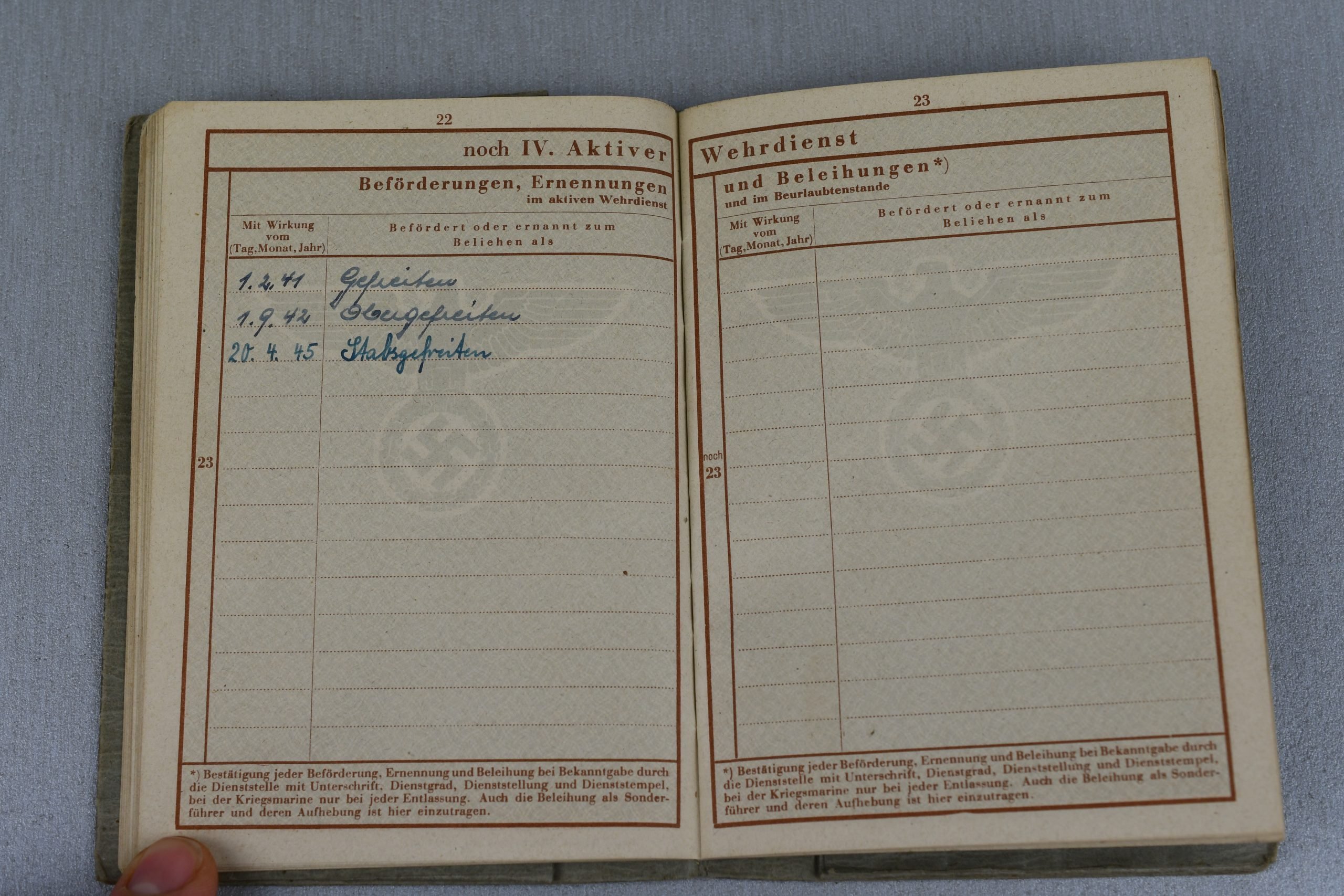 Army (Heer) Wehrpass Pionier-Kompanie with many entries and awards — image 9