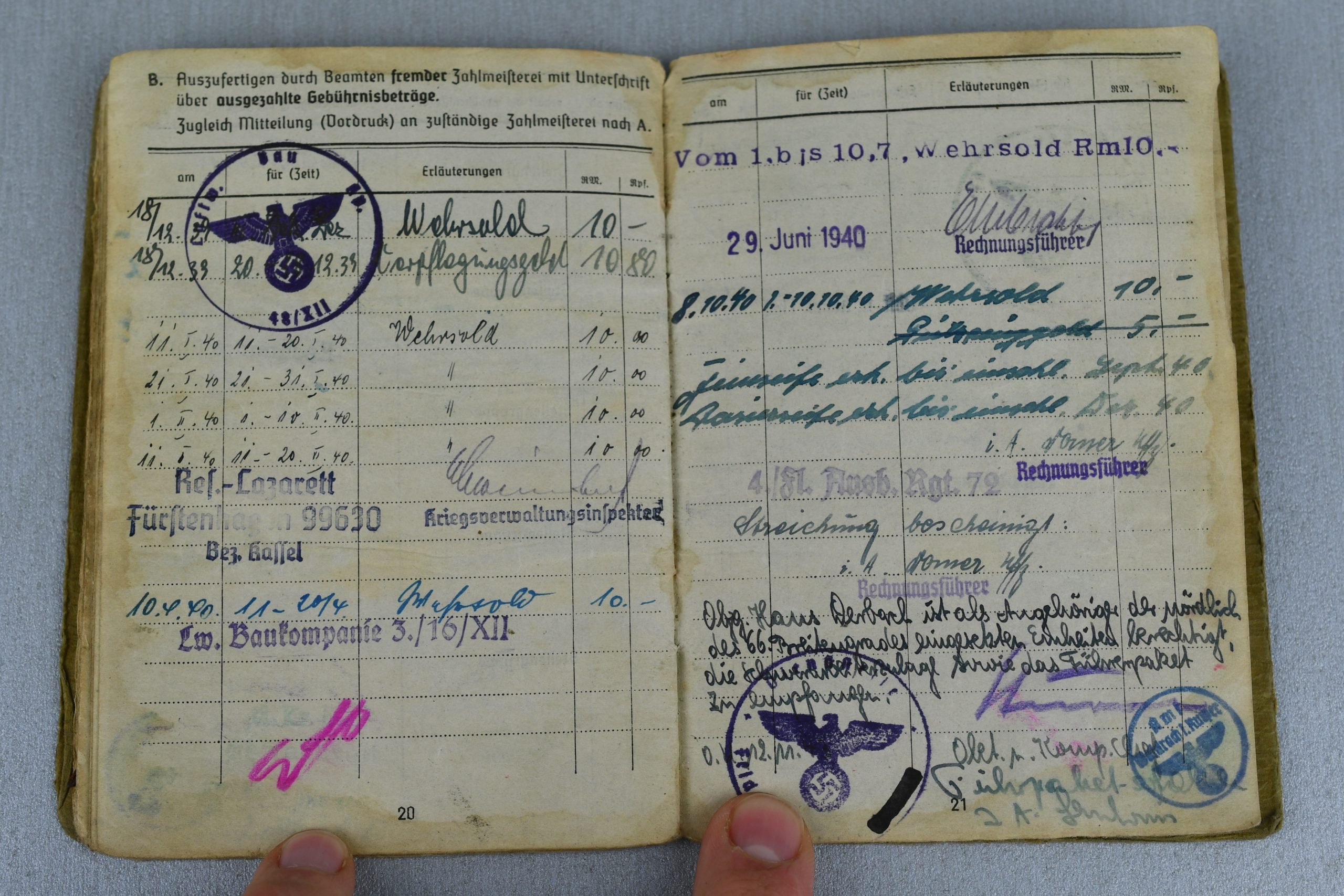 Wehrmacht Soldbuch from Luftwaffe Pilot who got transfered to Luftwaffe Field Division 'Luftwaffen-Jäger-Regiment 27' — image 13