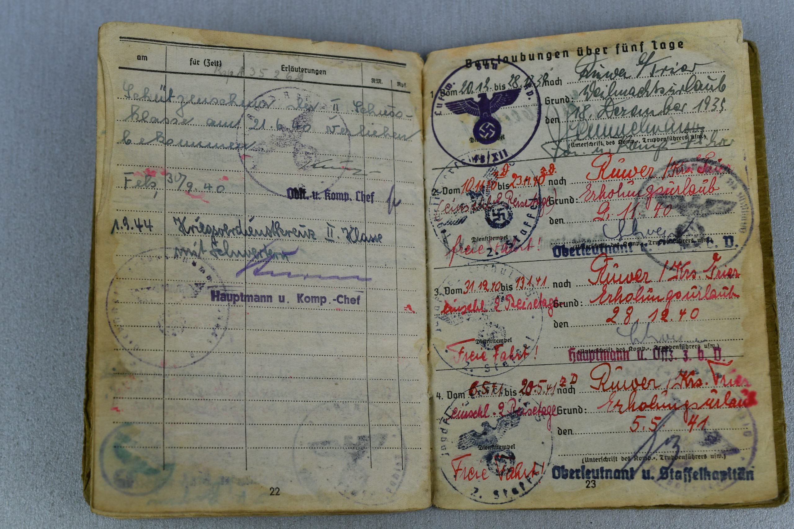 Wehrmacht Soldbuch from Luftwaffe Pilot who got transfered to Luftwaffe Field Division 'Luftwaffen-Jäger-Regiment 27' — image 14