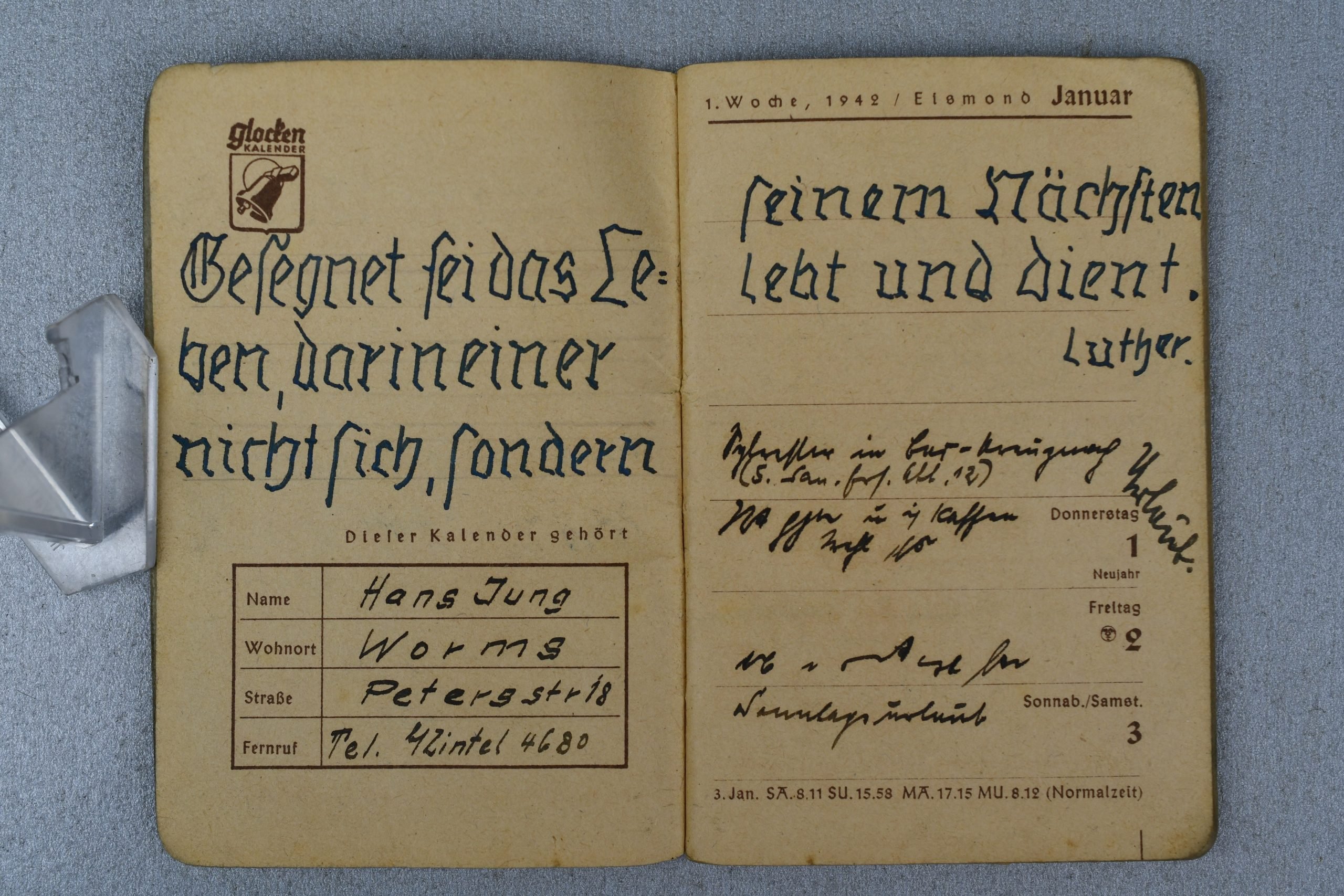 Fully Completed 1942 Taschenkalender with SS Entries – Feldpost 48831 (Kriegslazarett 932) — image 3