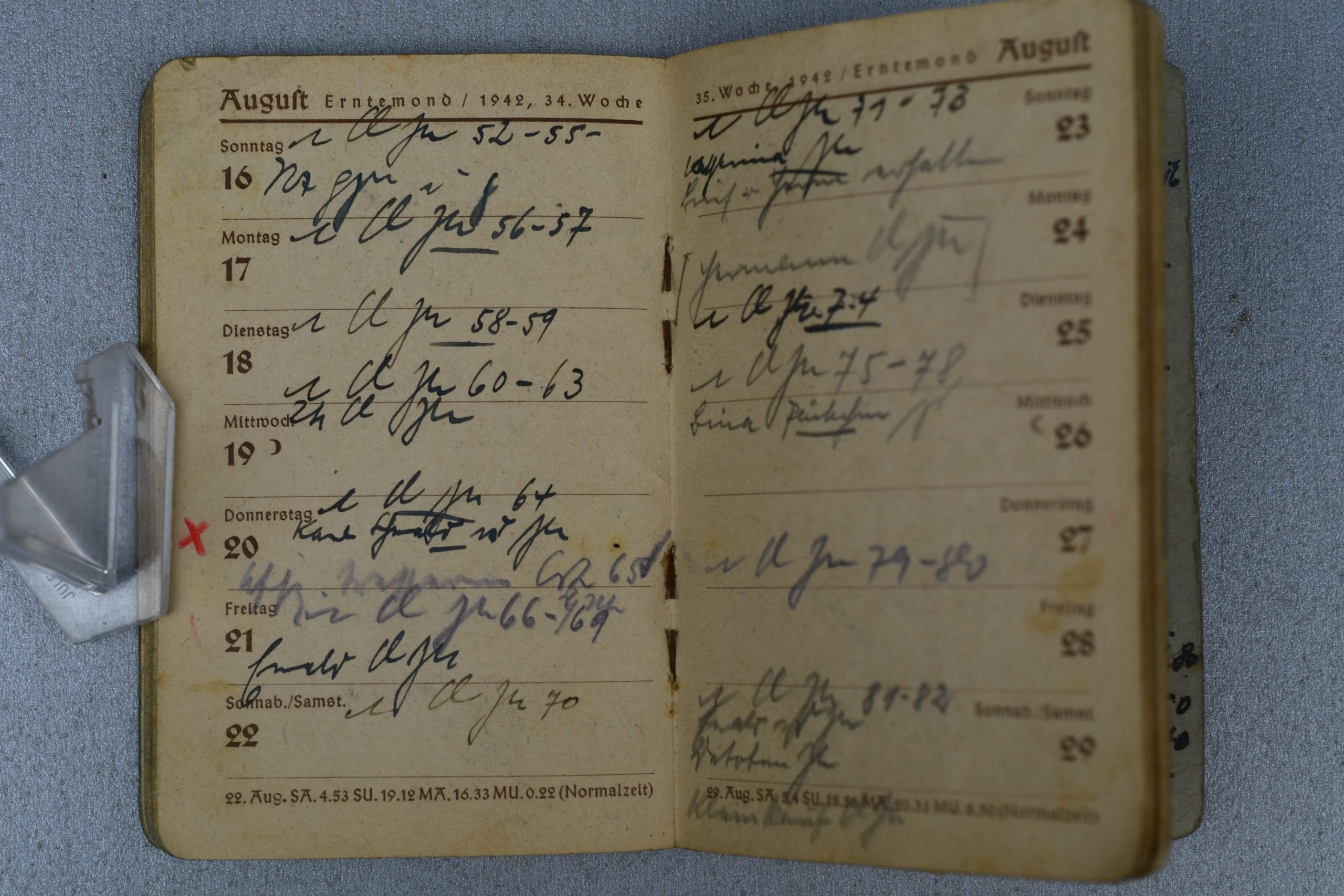 Fully Completed 1942 Taschenkalender with SS Entries – Feldpost 48831 (Kriegslazarett 932) — image 4