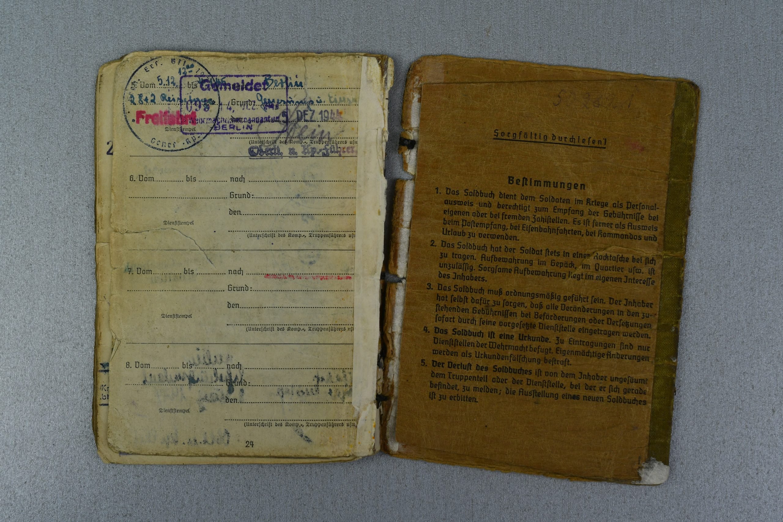 Army (Heer) Solbuch Unteroffizier Lothar Bosswetter Close Combat Clasp Bronze — image 8