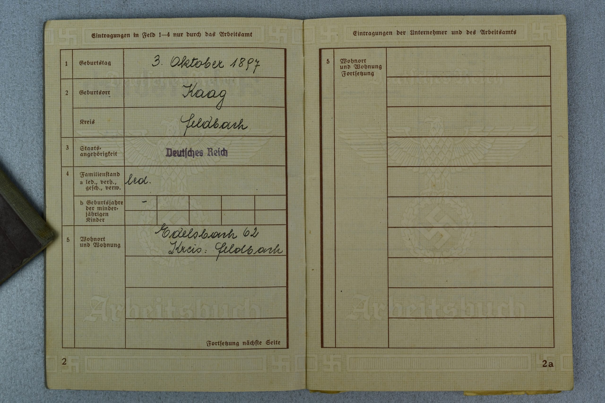 German workers booklet 'Arbeitsbuch' Franz Maik, self-employed farmer — image 3