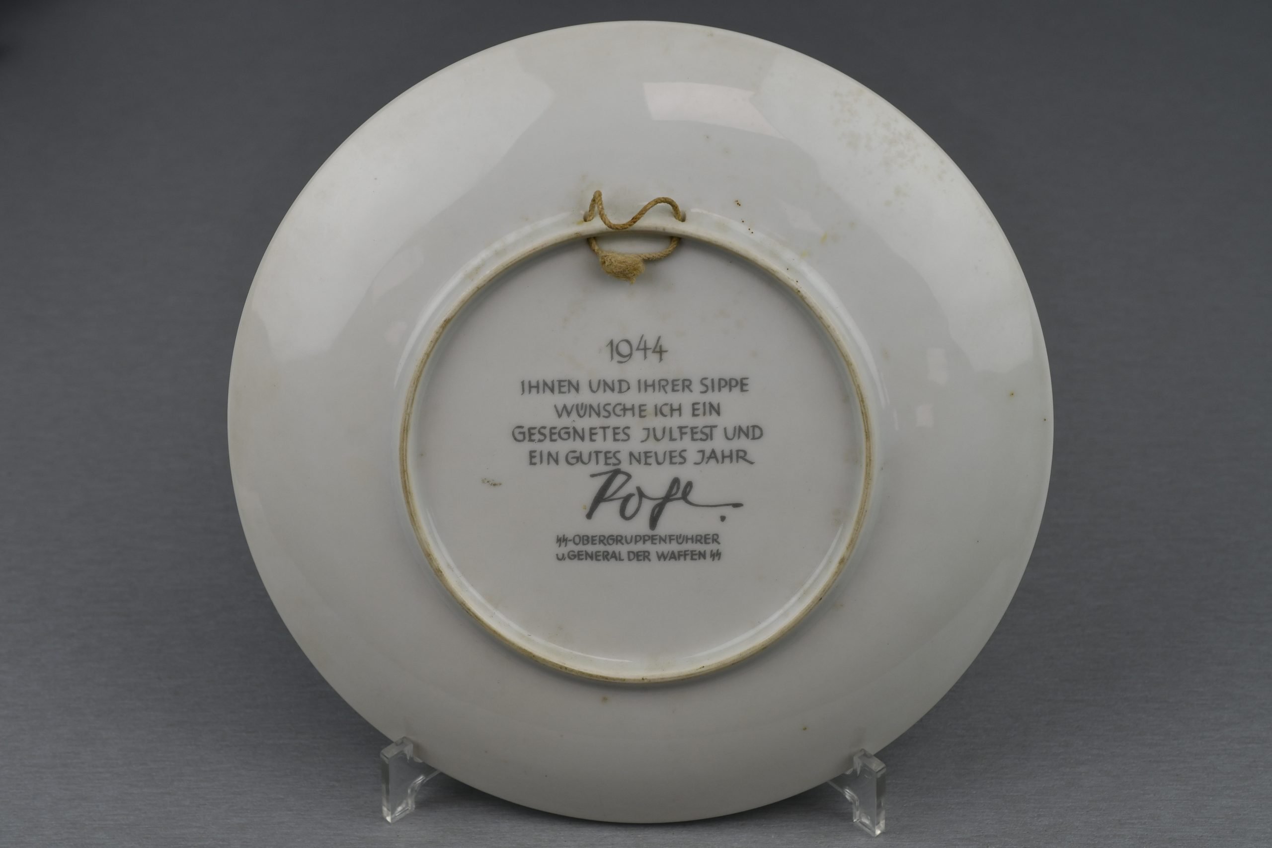 Third Reich Julfest 1944 Presentation Plate – SS-Obergruppenführer Oswald Pohl — image 2