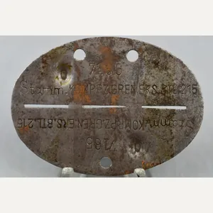 Army (Heer) dog-tag 'Erkennungsmarke' Panzer-Grenadier-Ersatz-Bataillon 215