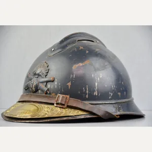 WW1 M1915 French Adrian helmet 104th Artillery Regiment with veteran …