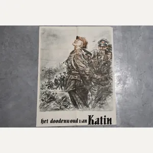 Large German Anti-Soviet Propaganda Poster 'Katyn Forest' Het Dodenwoud van …