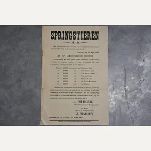 Original WWI German Occupation Poster 'Springstieren' – Moerbeke / Lokeren …