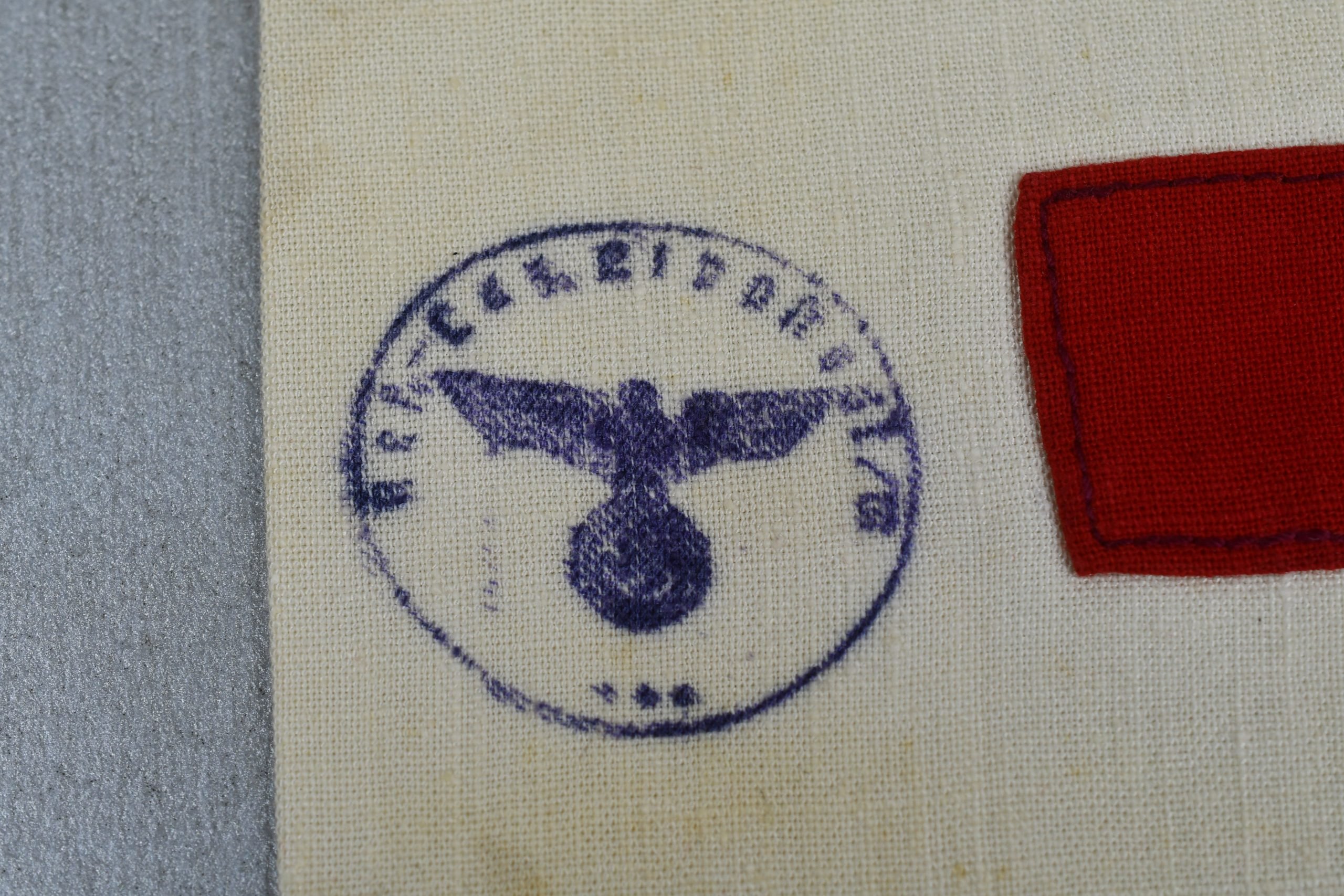 Wehrmacht medic 'Sanitäter' armband with Reserve Lazaret acceptance stamp — image 2